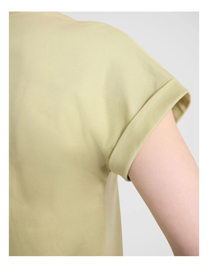 Daisy Mercerised Cotton Tee in Grass Green image 3