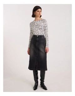 Helena Bamboo Top in Ivory/Black