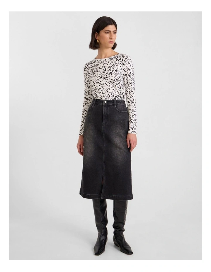 Helena Bamboo Top in Ivory/Black image 2