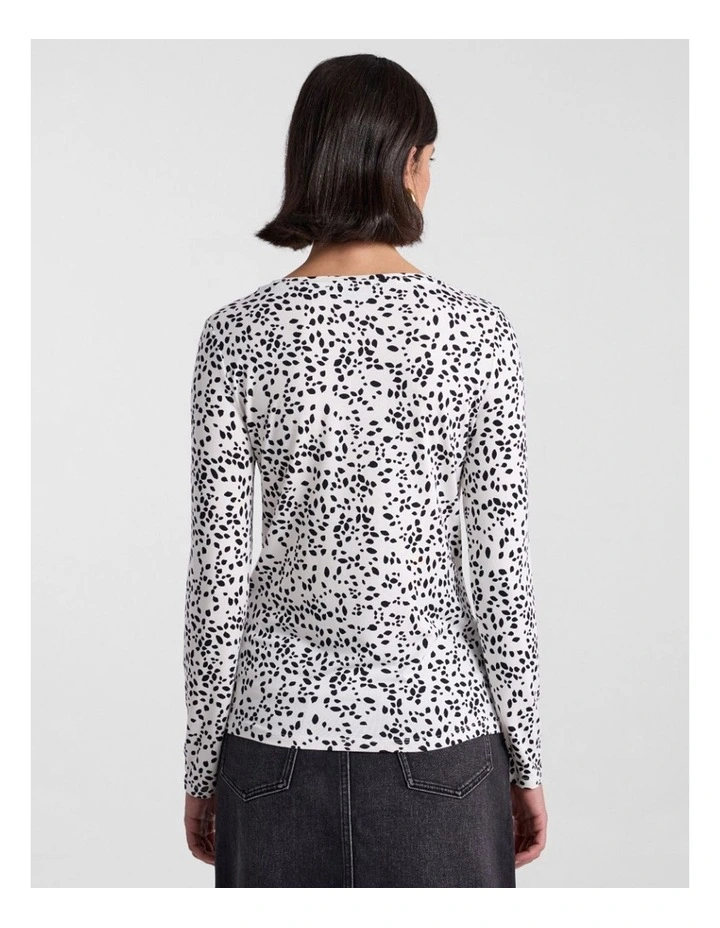 Helena Bamboo Top in Ivory/Black image 3