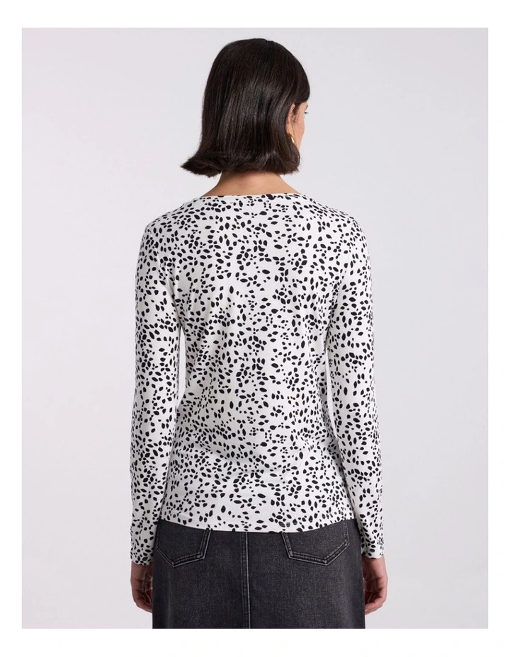 Helena Bamboo Top in Ivory/Black image 4