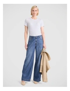 Monty Scoop Neck Tee in Hyams Stripe
