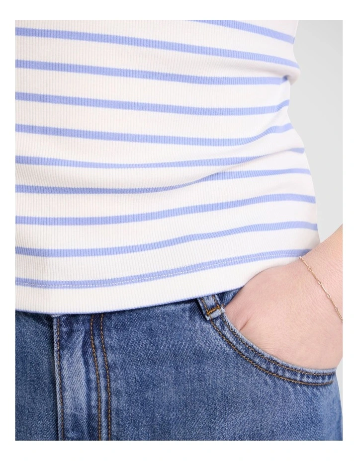 Monty Scoop Neck Tee in Hyams Stripe image 3