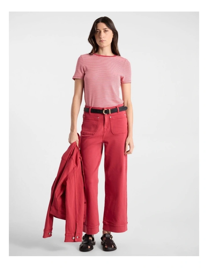 Maggie Stripe Tee in Watermelon image 2