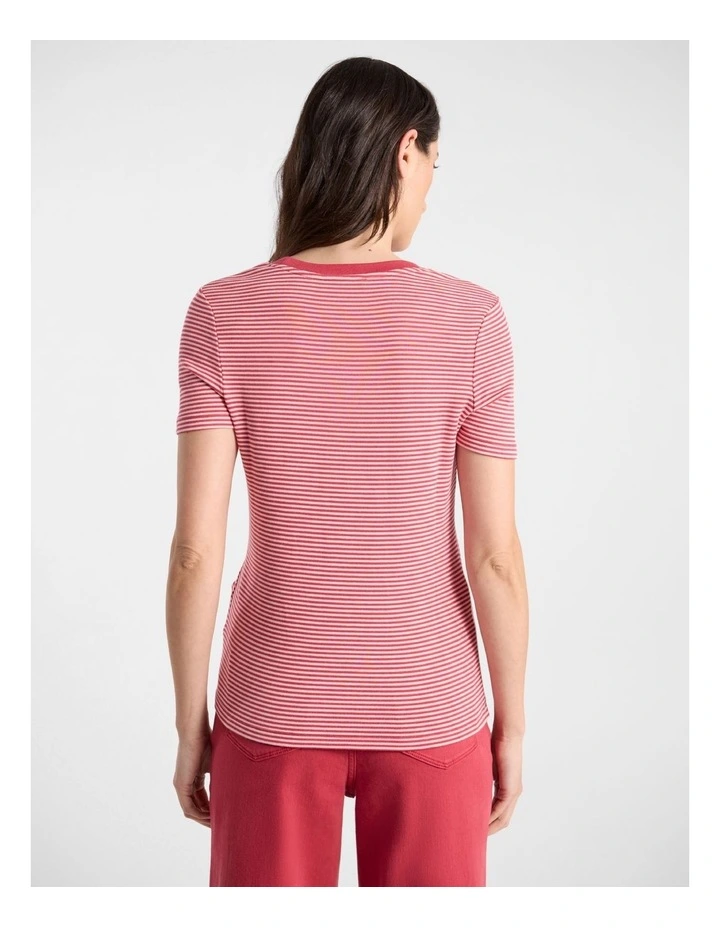 Maggie Stripe Tee in Watermelon image 3