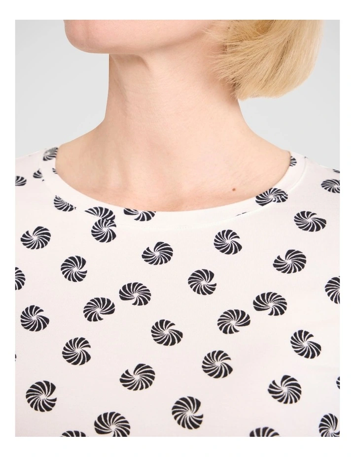 Roberta Bamboo Tee in Ivory Multi image 3