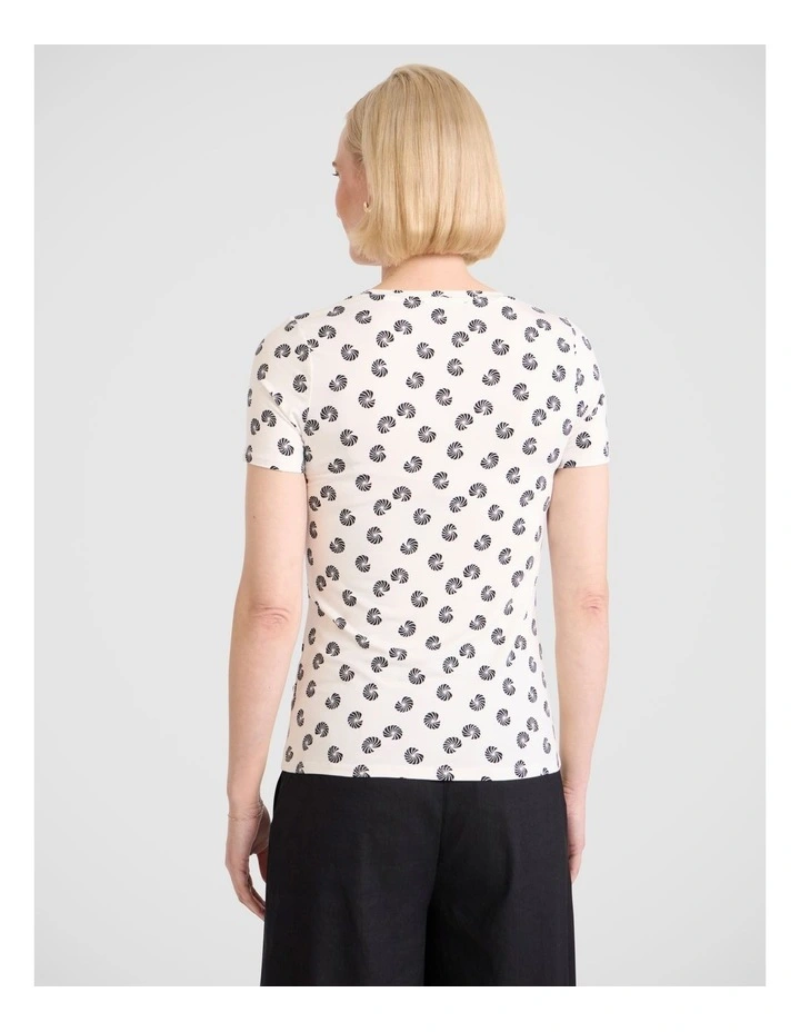 Roberta Bamboo Tee in Ivory Multi image 4