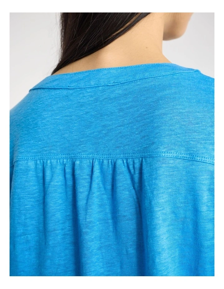 Thorpe Linen Tee in Hydra Blue image 4