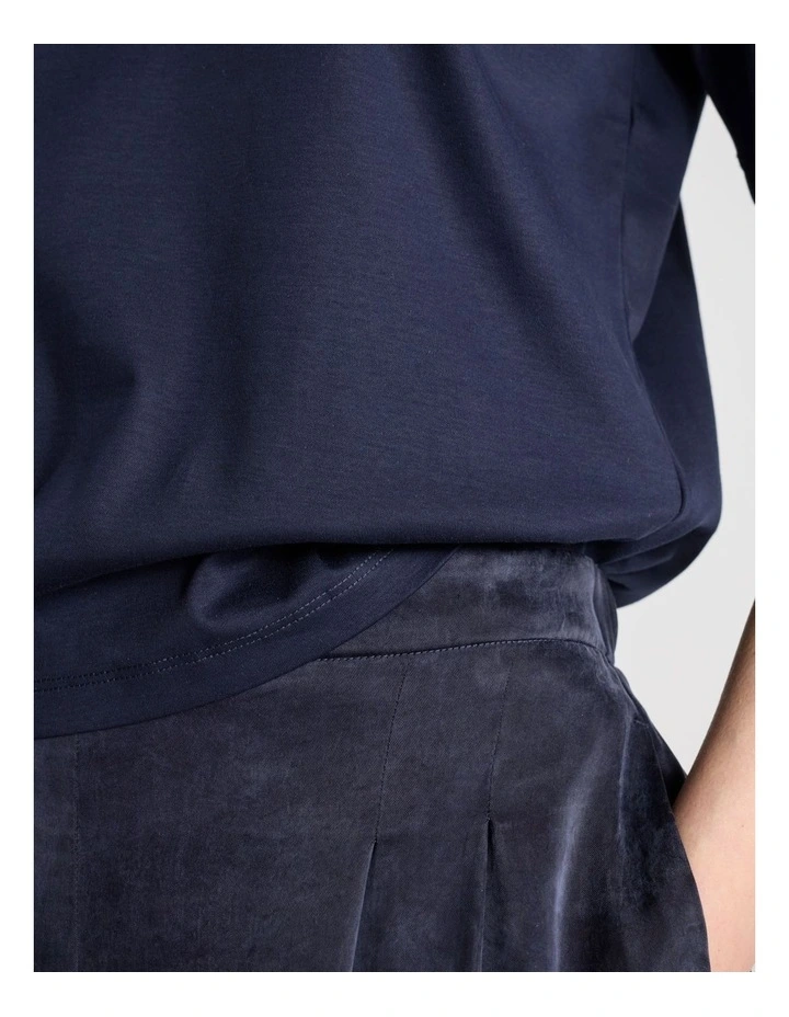 Misty V Neck Cotton Tee in Navy image 5