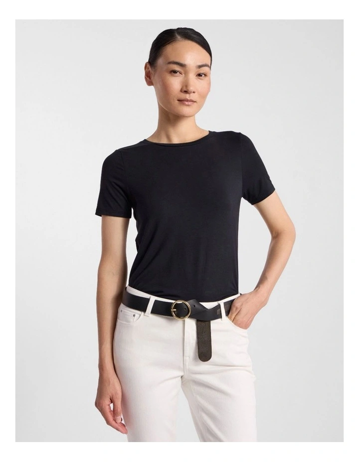 Betsy Bamboo Tee in Black image 1