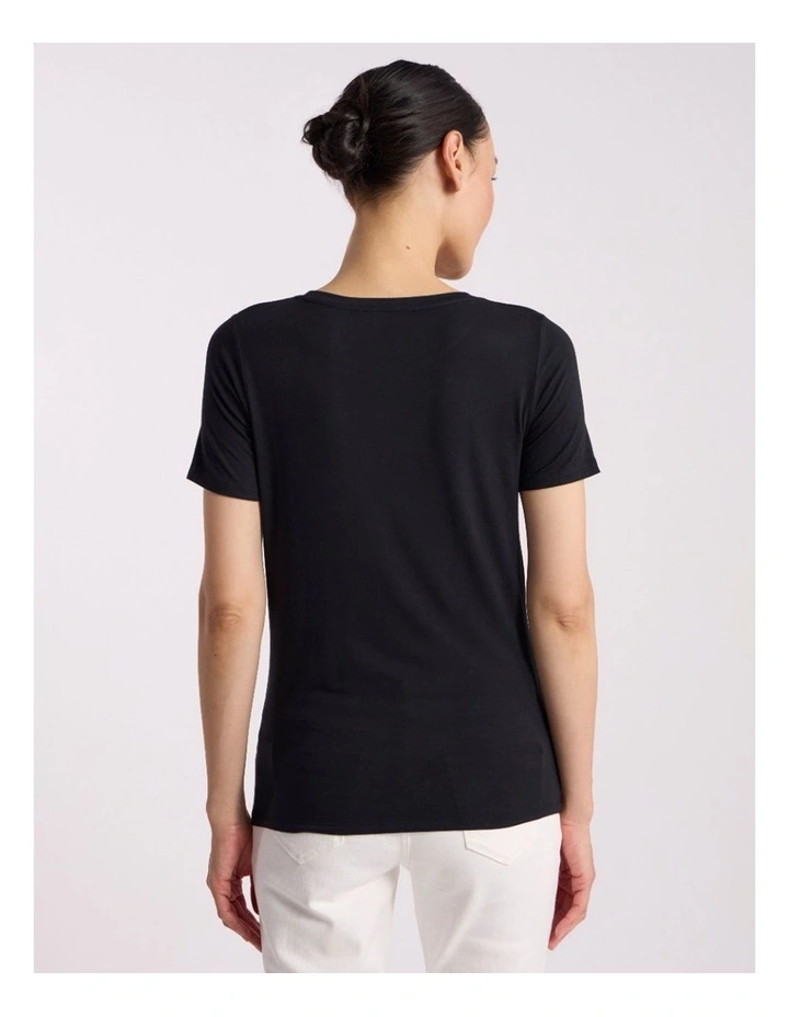 Betsy Bamboo Tee in Black image 4