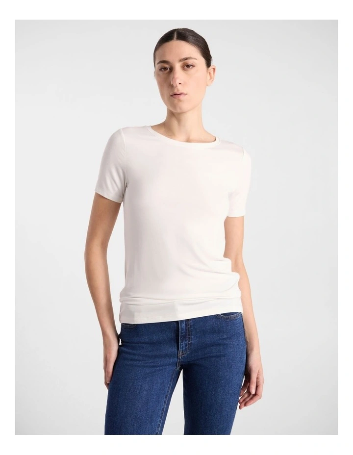 Betsy Bamboo Tee in Ivory image 1