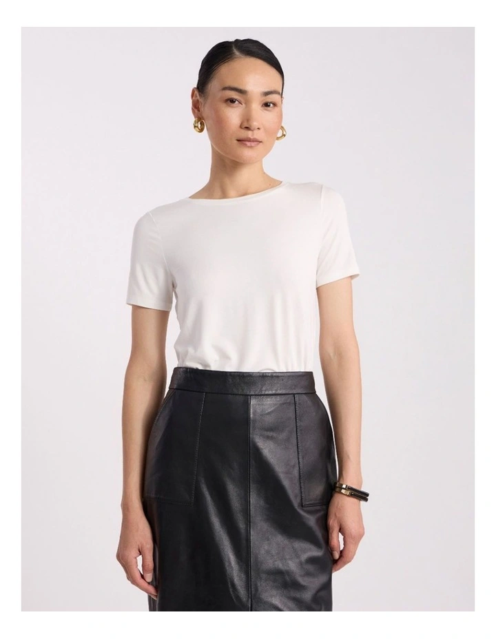 Betsy Bamboo Tee in Ivory image 2