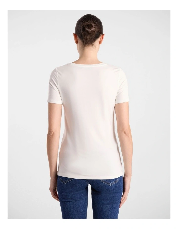 Betsy Bamboo Tee in Ivory image 3
