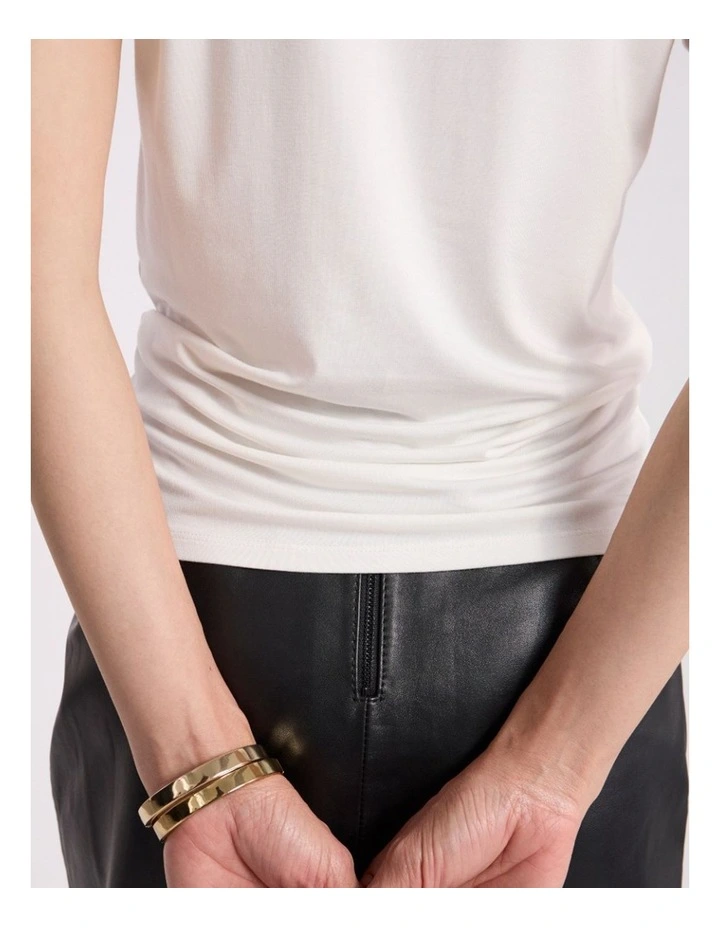 Betsy Bamboo Tee in Ivory image 3