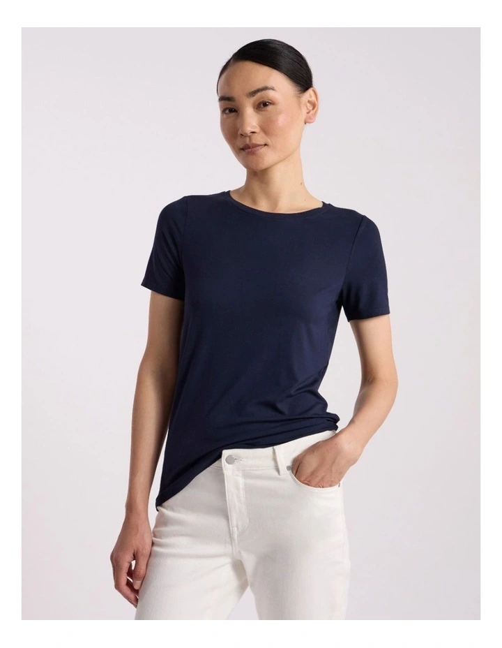 Betsy Bamboo Tee in Navy image 2