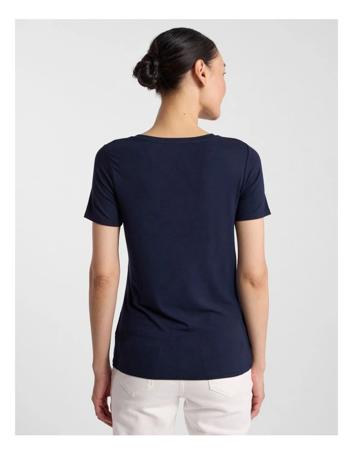 Betsy Bamboo Tee in Navy image 3