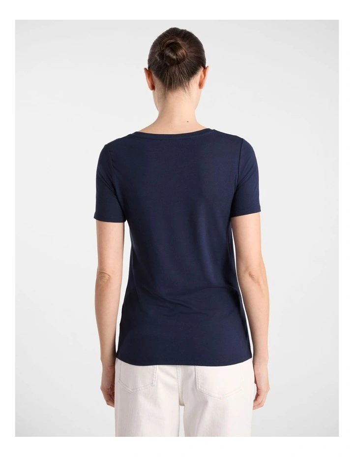 Betsy Bamboo Tee in Navy image 3