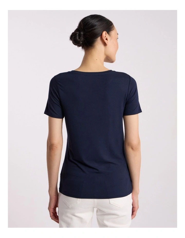 Betsy Bamboo Tee in Navy image 4
