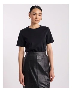 Misty Mercerised Cotton Tee in Black