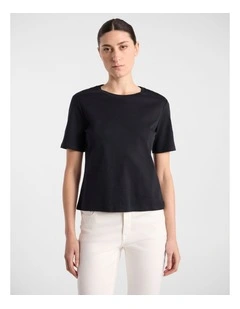 Misty Mercerised Cotton Tee in Black