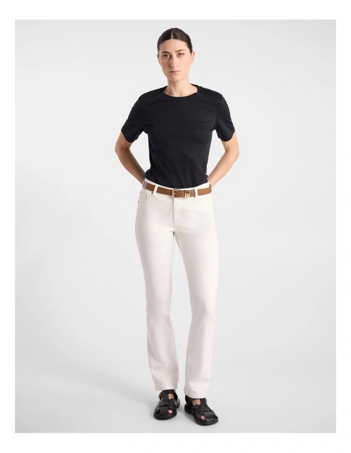 Misty Mercerised Cotton Tee in Black image 2