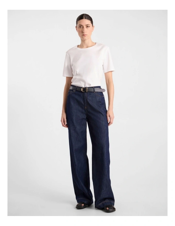 Misty Mercerised Cotton Tee in Ivory image 1