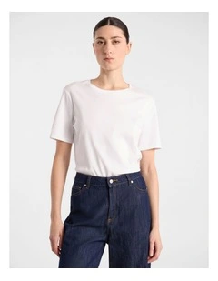 Misty Mercerised Cotton Tee in Ivory