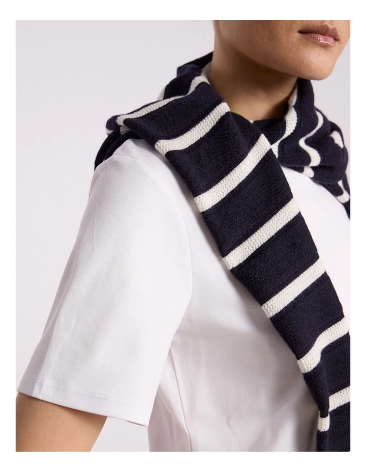 Misty Mercerised Cotton Tee in Ivory image 2