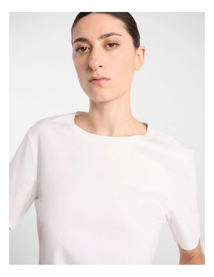 Misty Mercerised Cotton Tee in Ivory image 3