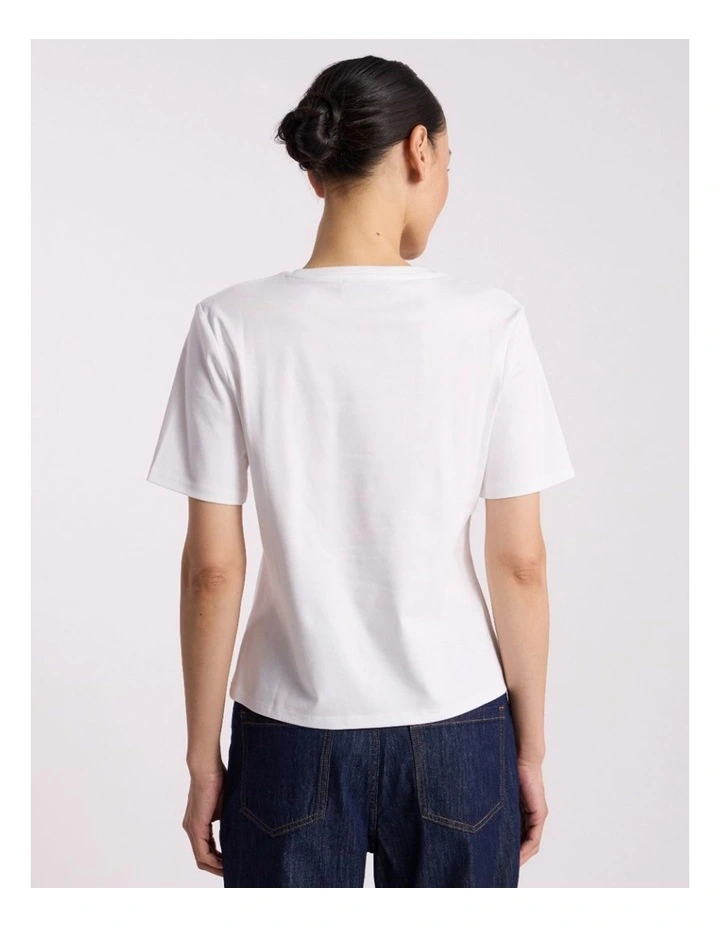 Misty Mercerised Cotton Tee in Ivory image 3