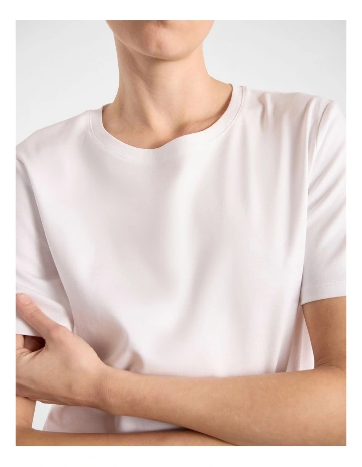 Misty Mercerised Cotton Tee in Ivory image 4