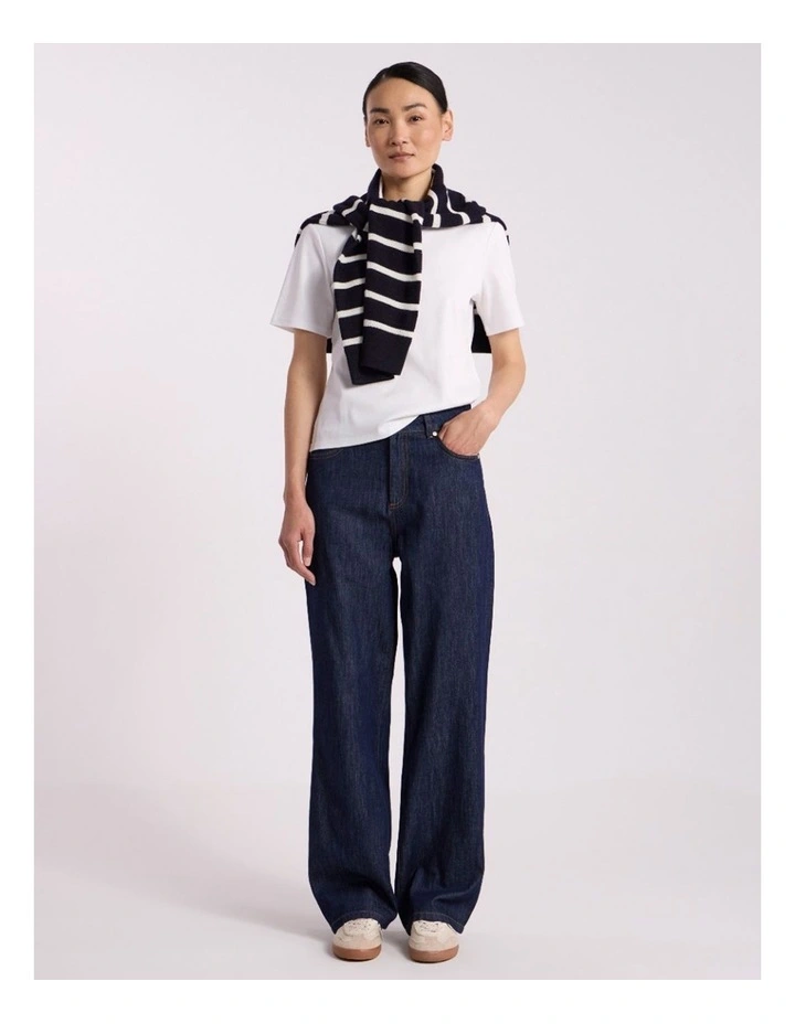 Misty Mercerised Cotton Tee in Ivory image 4