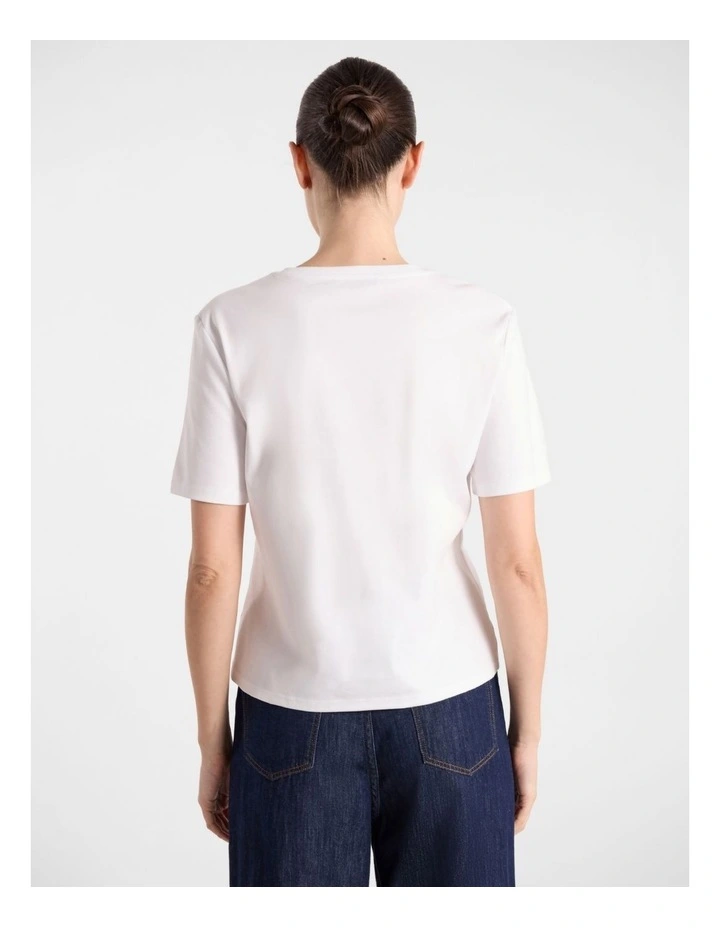 Misty Mercerised Cotton Tee in Ivory image 5