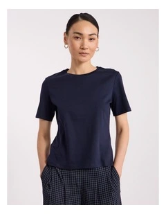 Misty Mercerised Cotton Tee in Navy