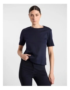 Misty Mercerised Cotton Tee in Navy