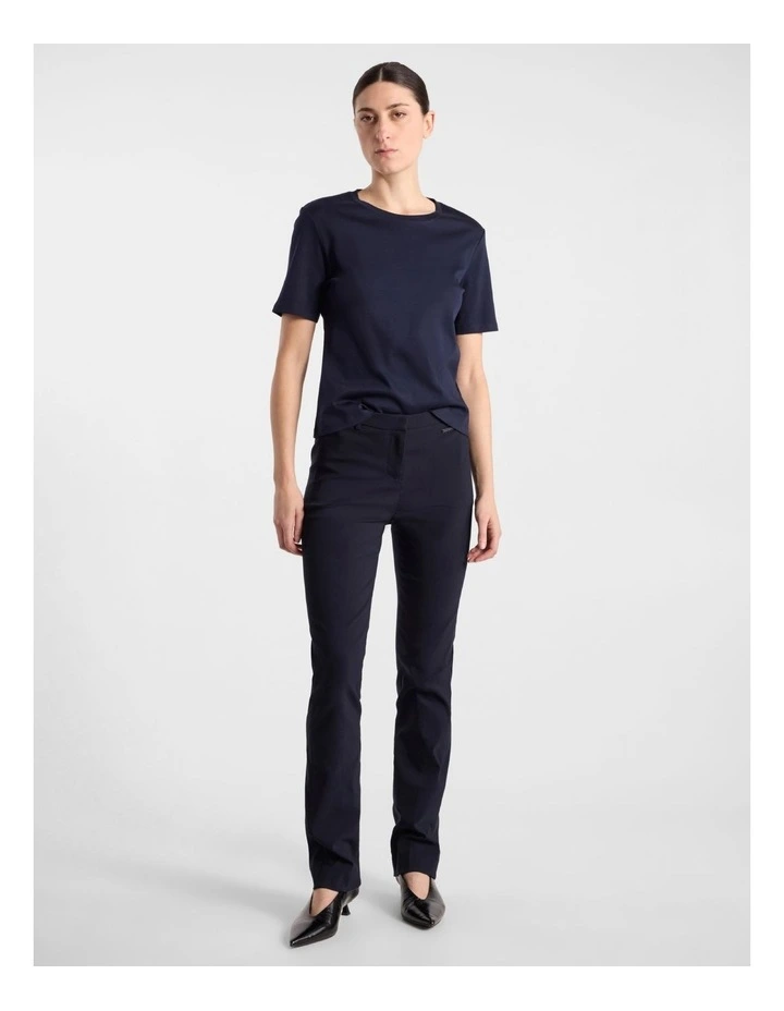 Misty Mercerised Cotton Tee in Navy image 2