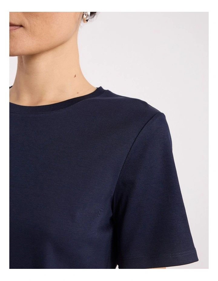 Misty Mercerised Cotton Tee in Navy image 2