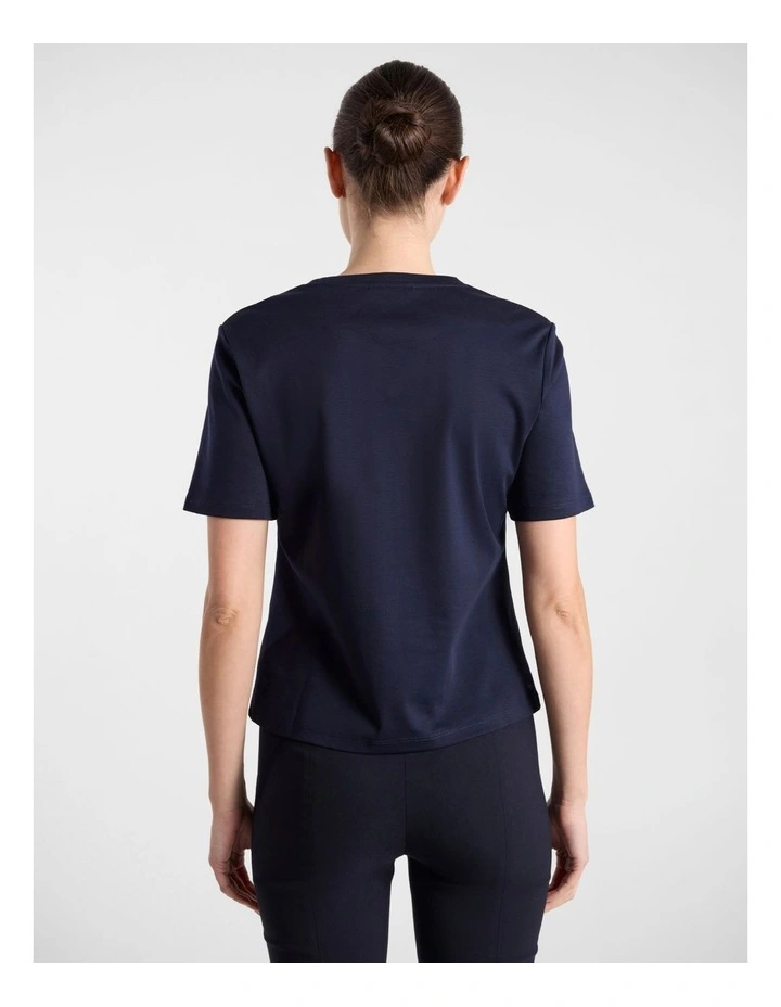Misty Mercerised Cotton Tee in Navy image 3