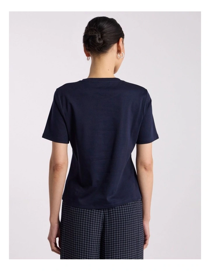 Misty Mercerised Cotton Tee in Navy image 3