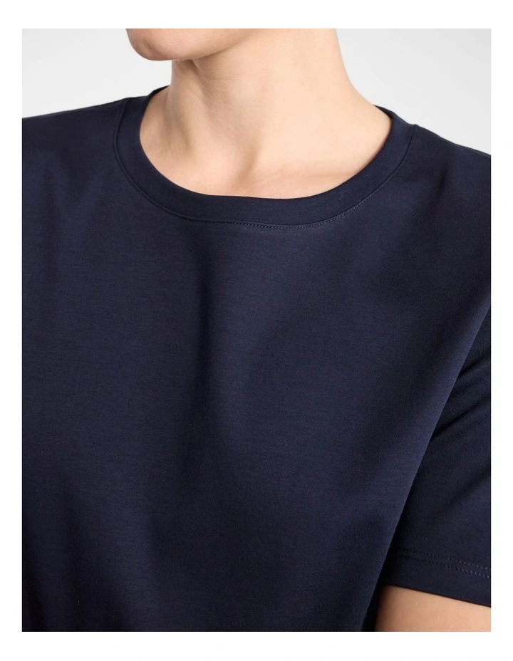 Misty Mercerised Cotton Tee in Navy image 4