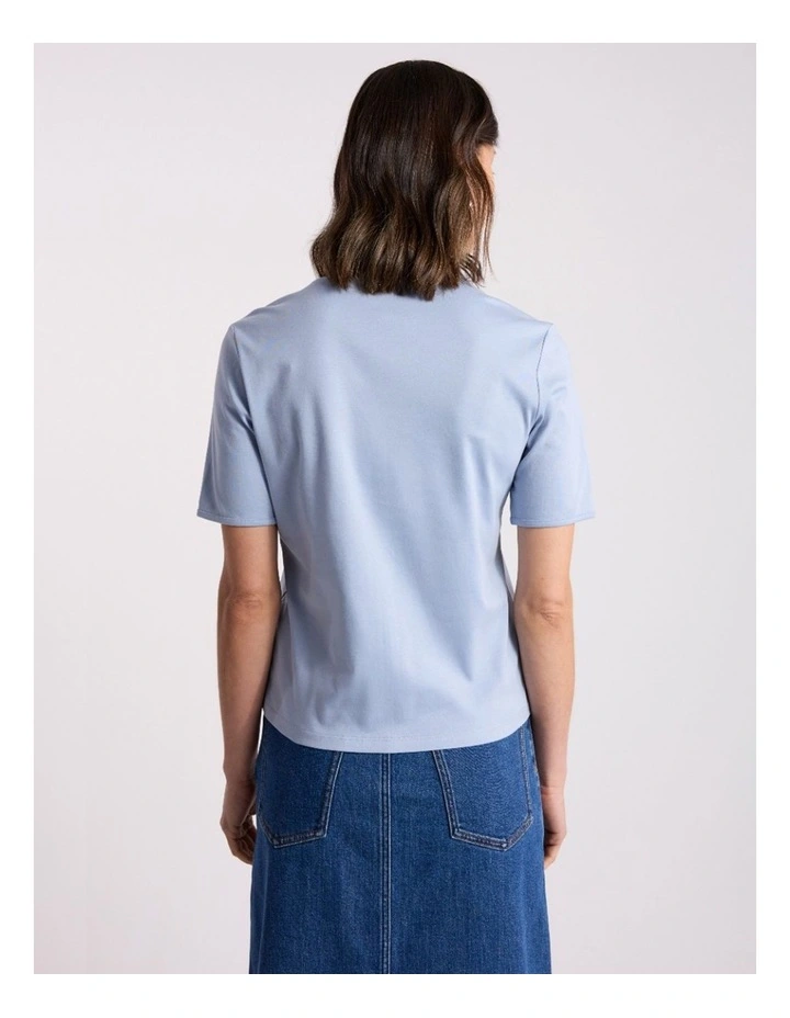 Jolyn Mercerised Cotton Tee in Thistle Blue image 3