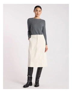 Aubrey Jersey Tee in Nori Green Stripe
