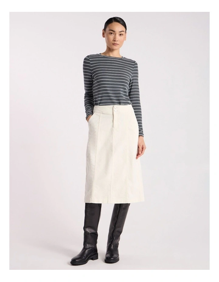 Aubrey Jersey Tee in Nori Green Stripe image 1