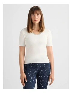 Harlan Knit Tee in Ivory