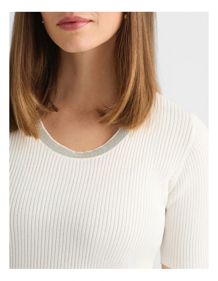 Harlan Knit Tee in Ivory image 4