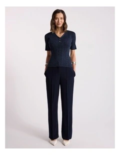 Aleese Knit Tee in Navy