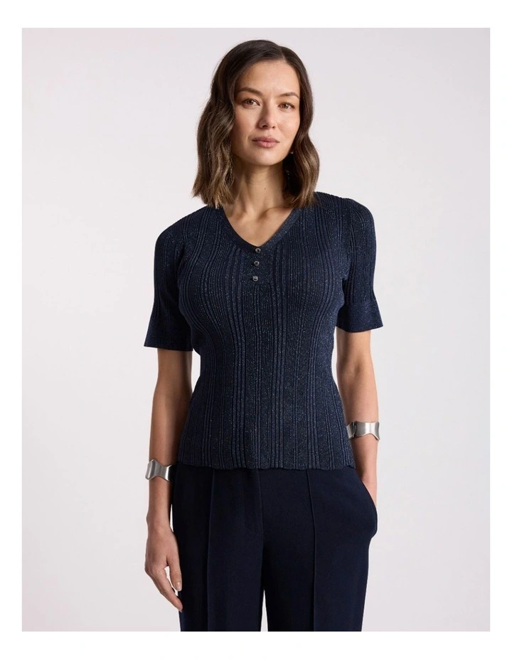 Aleese Knit Tee in Navy image 2