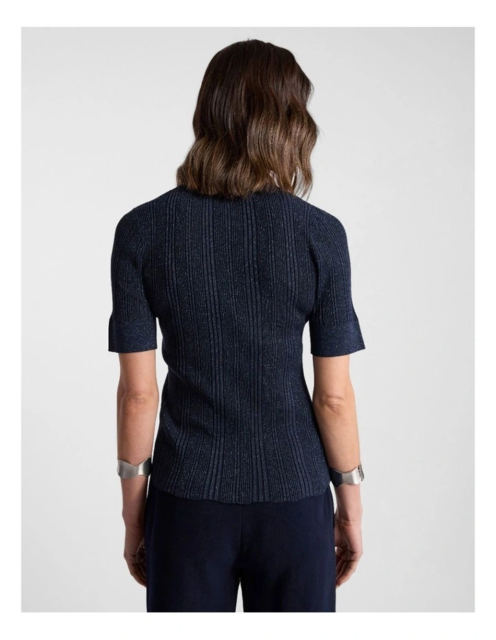 Aleese Knit Tee in Navy image 3