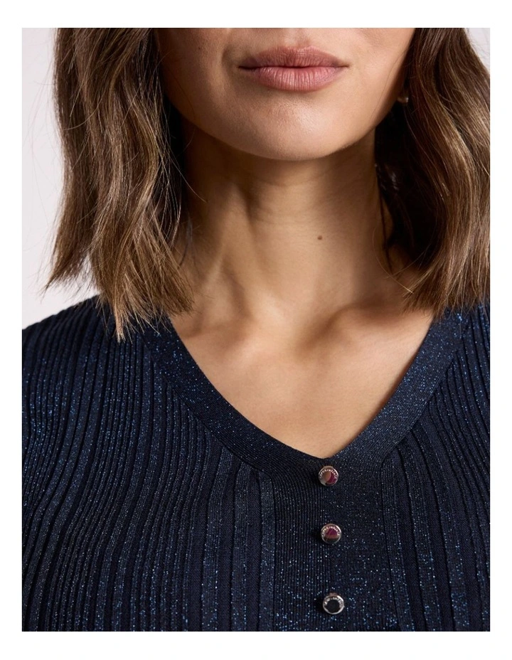 Aleese Knit Tee in Navy image 3